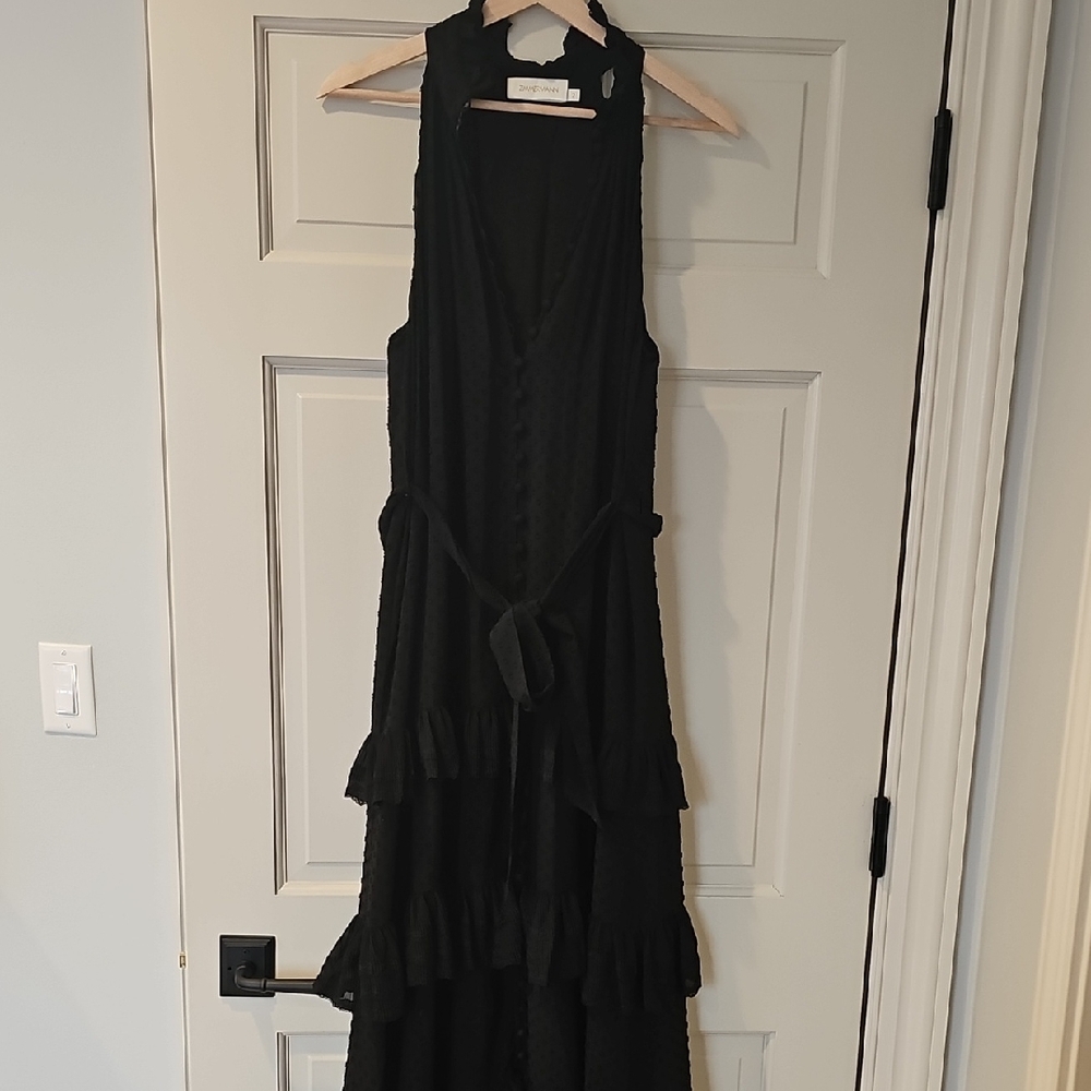 Zimmermann Black Ruffled Maxi Dress
